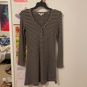 stripes long-sleeved dress